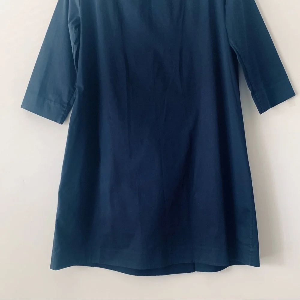 COS Women's Navy Blue Stand Up Collar Shift Dress Size 6 Quiet Luxury Office